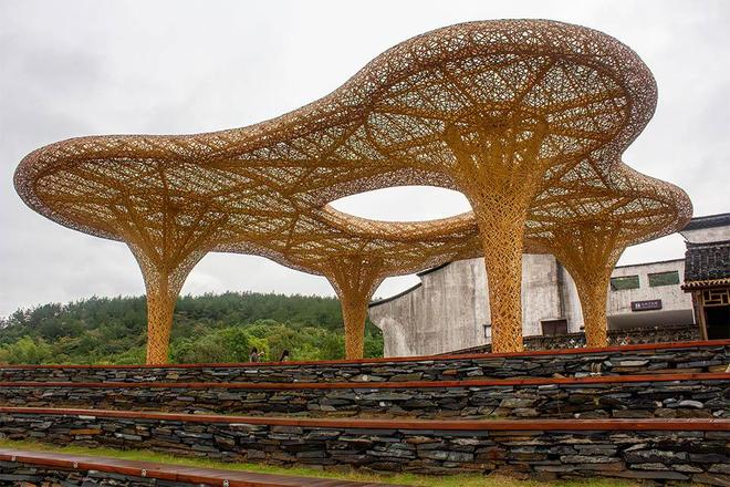 365体育唯一入口：17年专注竹结构境道原竹以创新竹编艺术重塑现代建筑与景观(图7)